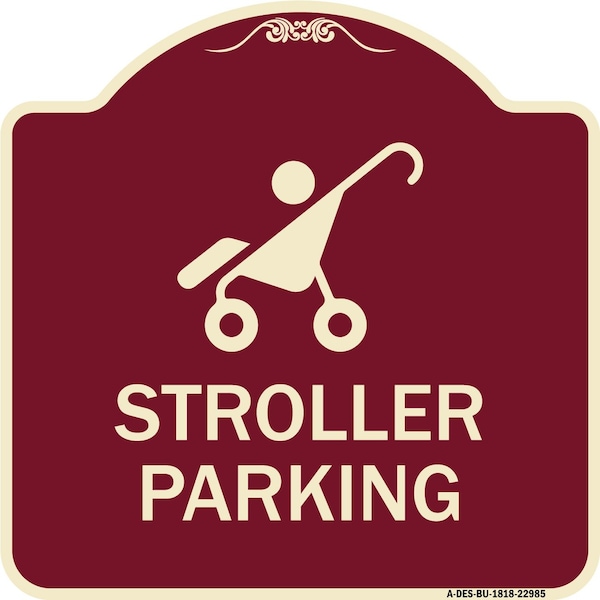 Signmission Reserved Stroller Parking W/ Graphic Heavy-Gauge Aluminum Sign, 18" x 18", BU-1818-22985 A-DES-BU-1818-22985 - main